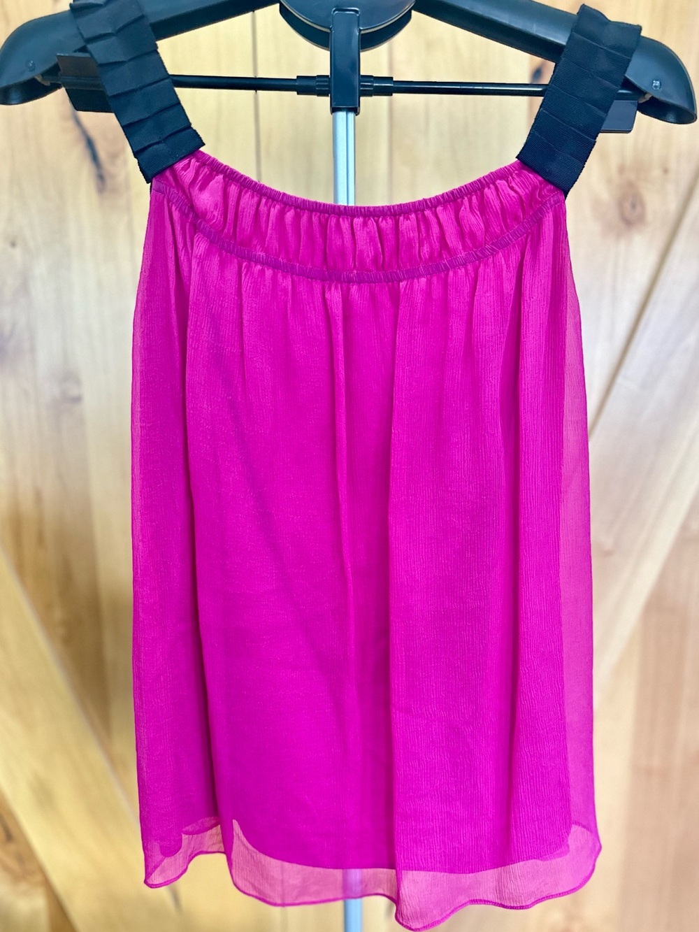 Diane von Furstenberg Hot Pink Silk Layered Y2K Tank